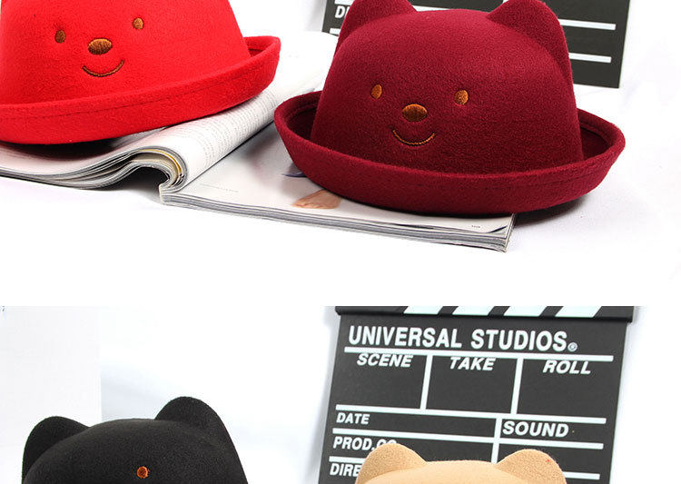 批发采购帽子-韩版儿童帽子女刺绣小熊马术帽