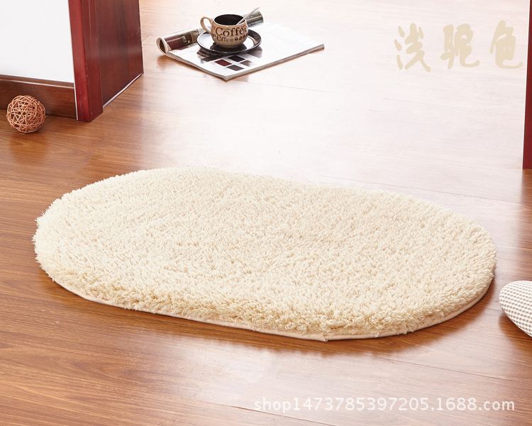 Venta al por mayor simple hogar lambswool dormitorio ovalada alfombra sala de estar baño cocina antideslizante estera cojín estera del pie estera de la puerta