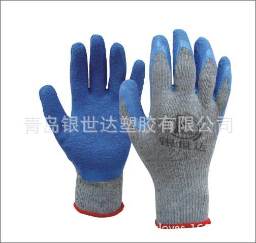 浸胶手套乳胶起皱劳保手套厂家直销耐磨手套防护劳保用品
