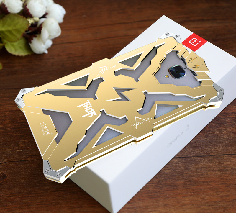 SIMON THOR Aviation Aluminum Alloy Shockproof Armor Metal Case Cover for OnePlus 3