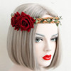 Christmas headband with pigtail, accessories, roses