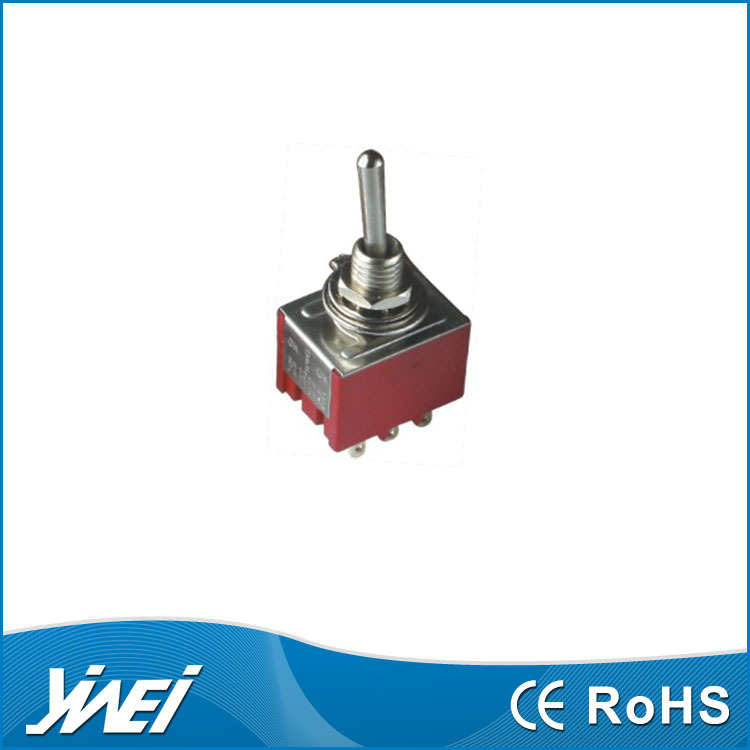 供应12只脚3PDT 3P3T螺柱直径6MM MTS钮子开关镀银端子纽子开关