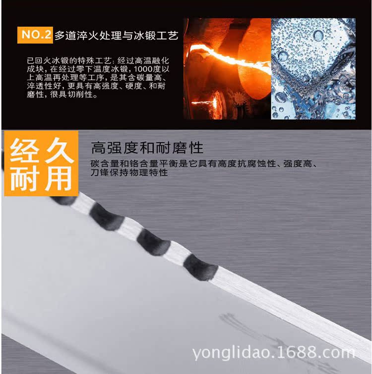 龍之藝-傢用刀具廚房全套組合不銹鋼鍛打菜刀砍骨刀套裝五件套刀