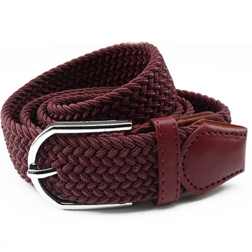 Canvas woven belt, non-hole elastic braided elastic belt, pin buckle, casual Korean style pants, wide width, suitable for men and women