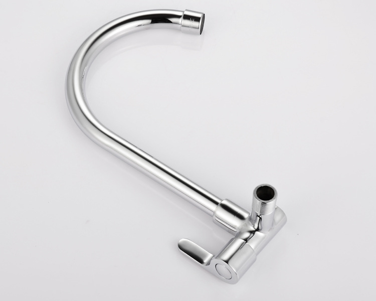 Copper single cooling, wall-mounted vegetable basin faucet, wall-mounted water outlet single cooling kitchen faucet, single cooling large bend into corner faucet Application Scenario