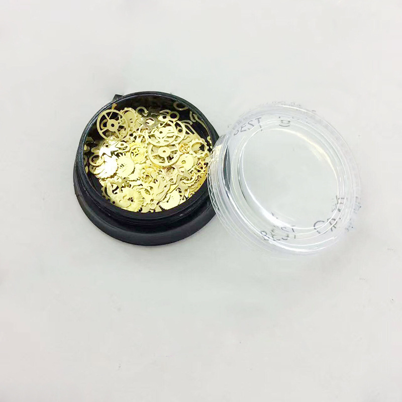 Transfronterizo caliente-venta Manicura nueva DIY tiempo engranaje vapor punk estilo mecánico manicura decoraciones aleación parche