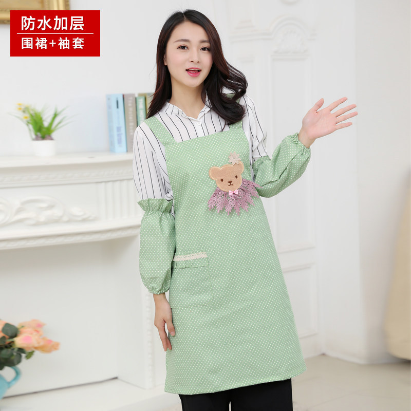Liquidación Corea moda delantal impermeable de las mujeres manga leche té tienda cocina restaurante flor tienda TRABAJO ROPA logotipo personalizado logotipo
