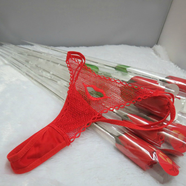 玫瑰花内裤三角裤 情趣丁字裤 女士情趣内裤