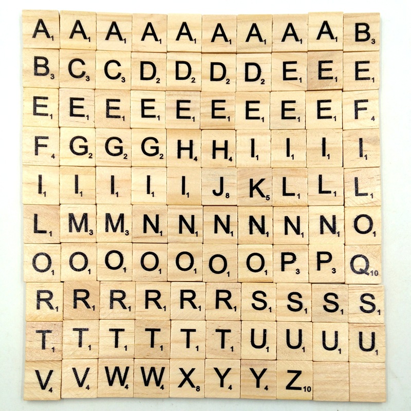 26英文字母 木质儿童游戏木块 早教拼图字母木片