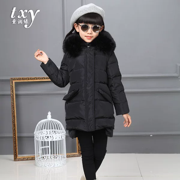 New thickened medium and long down coat autumn and winter large children's duck down a generation of hair clothing children's down