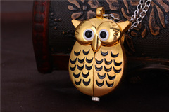 金色貓頭鷹掛表懷表 鑰匙扣表裝飾表雙紋張翅鷹6懷表廠家批發6107