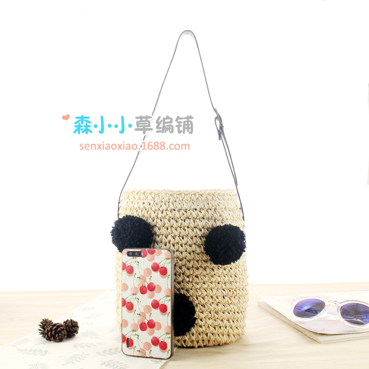 New Three-dimensional Cherry Ball Straw Woven One Shoulder Bag Wholesale Nihaojewelry display picture 7