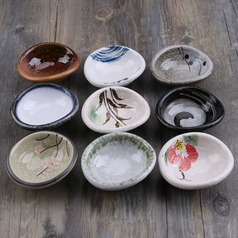 Керамическая плоская тарелка для соусов с рисунком в японском стиле Meiguang Boiled Hand-painted - стиль - маленькая творческая посуда для соусов