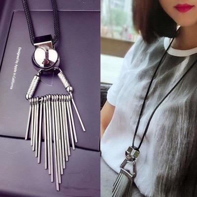 the republic of korea Simplicity tassels Versatile Necklace have more cash than can be accounted for Pendant Pendant sweater chain wholesale Manufactor Direct selling