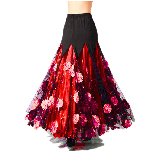 Ballroom dance skirts half body practice skirt social dance big swing skirt national standard dance waltz square dance long skirt