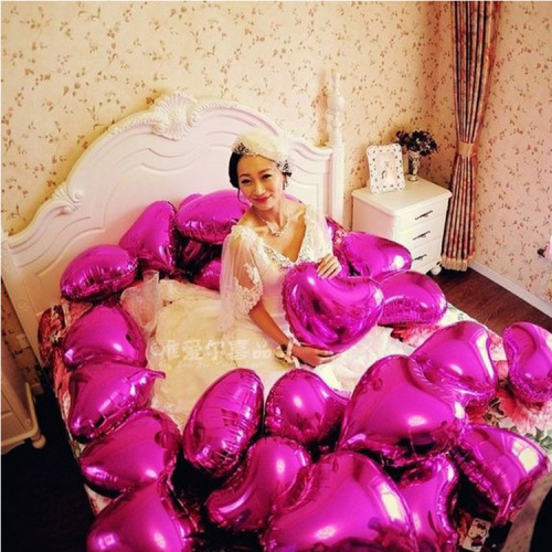 18-inch heart-shaped wedding aluminum foil balloon May Day wedding wedding room party decoration arrangement love aluminum foil balloon wholesale