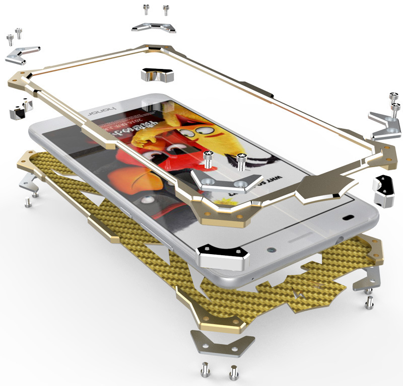 SIMON THOR Aviation Aluminum Alloy Shockproof Armor Metal Case Cover for Huawei Honor 5C