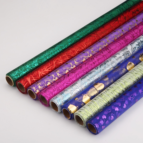 工厂直销各种新花型烫金欧根纱礼品包装节庆圣诞装饰布