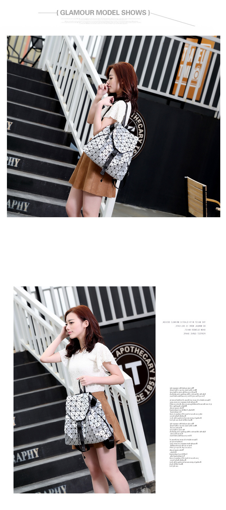 银色拼接背包_09