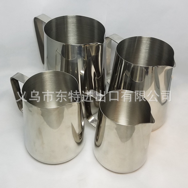 Factory direct sales of thickened stainless steel Japanese latte art cups, latte art jars, milk foam cups, milk whisking cups, and fancy coffee utensils detail image 5
