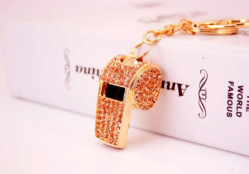 Korean  Creative Craft Small Gifts Diamond-studded Whistle Keychain display picture 14