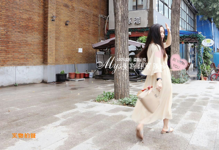 【女神連衣裙OP】韓版*超垂墜感~超長裙飛袖設計