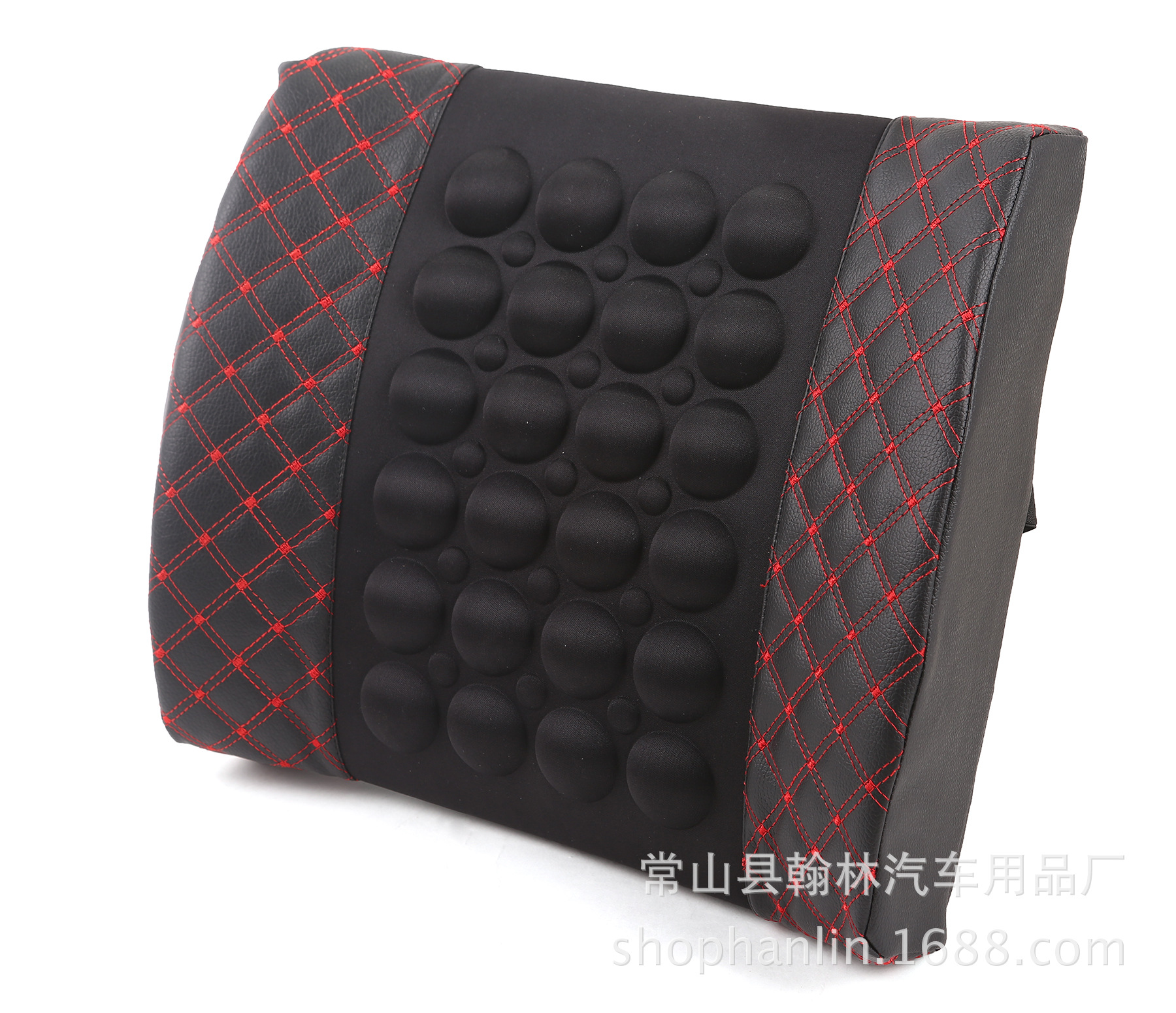 공장 직접 공급 자동차 베개 자동차 쿠션 12V 전기 허리 자수 버건디 허리 베개 사무용품