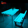 LED luminescence Park Benches outdoors leisure time Bench Iron art plastic cement backrest square Garden courtyard stool