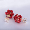 Double-sided zirconium, earrings, European style