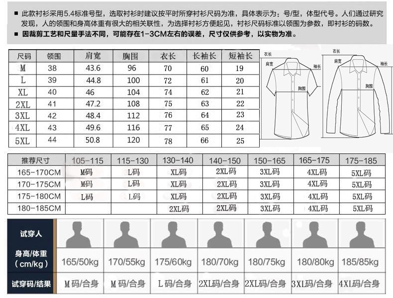 最新尺码表