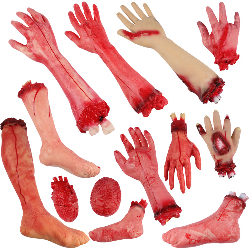 Halloween prop The whole person terror lifelike Artificial limb Broken hand Limbs The whole person Broken hand Trumpeter Mutilation Prosthetic hand