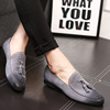 Men's summer footwear English style for leisure for leather shoes, genuine leather