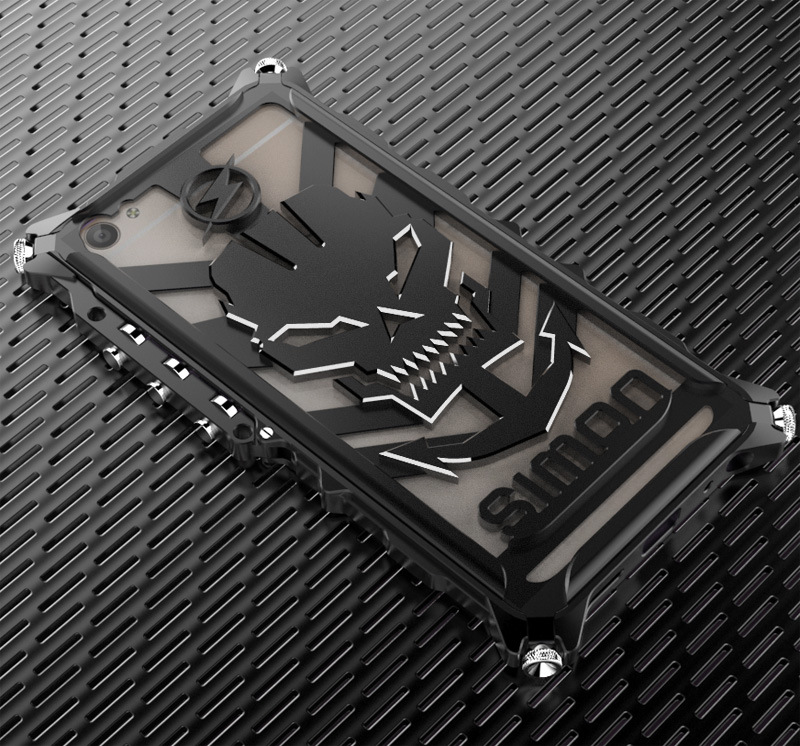 SIMON Mechanical Arm Skull Punk Premium Aluminum Metal Bumper Shockproof Case Cover for vivo X7 & vivo X7 Plus