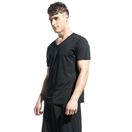 Men's Modest T-Shirt, Loose Fit, V-Neck, Large Size, Sports Style, Stylish, Spring and Summer Casual, Versatile