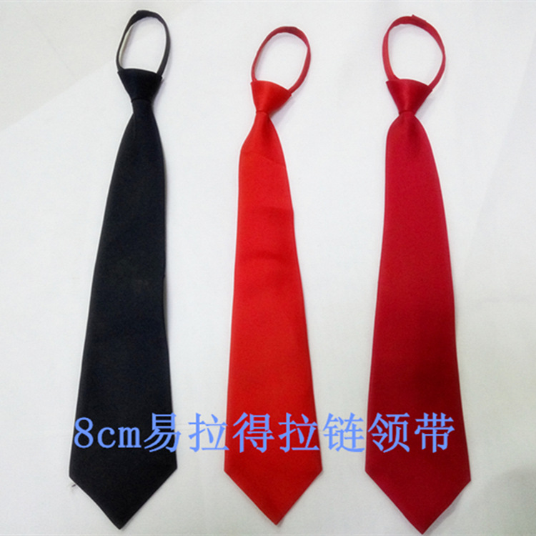 Factory direct adult zipper tie 43cm easy to pull team tie security military training tie Black