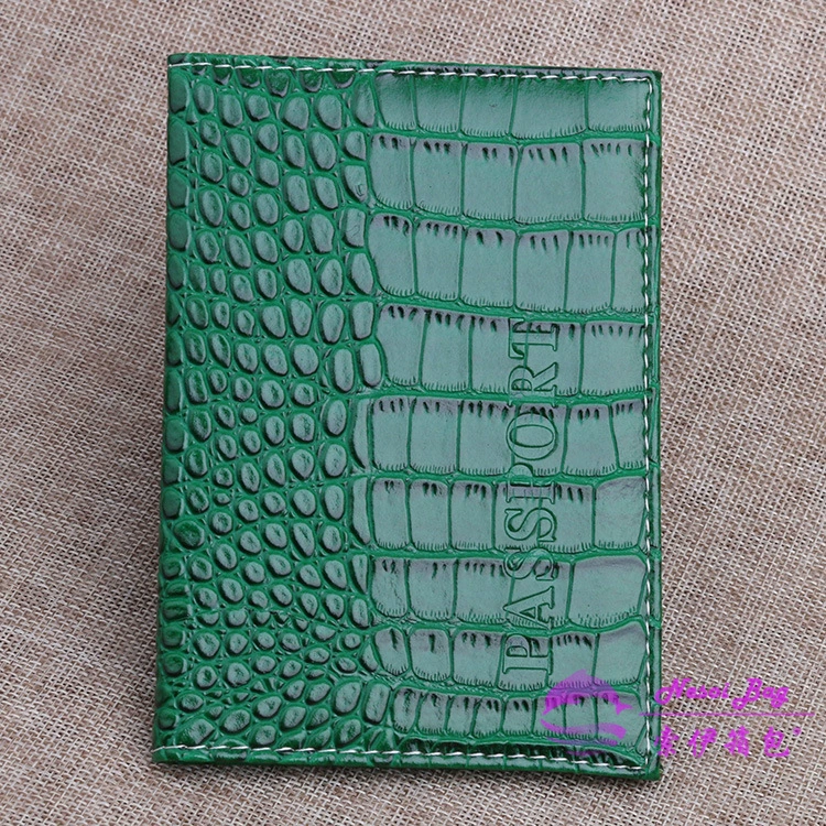 Passport case, polyurethane crocodile print, protective passport cover, 11 colors, 14.2×9.8×0.5 cm
