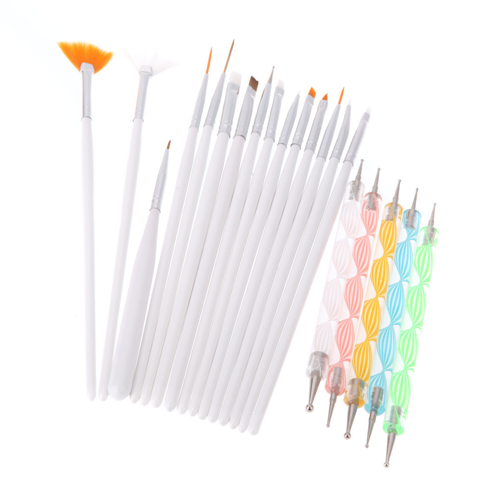 Cross border popular nail care brush 20 pcs. makeup brush set point drill nail color nail care tool set