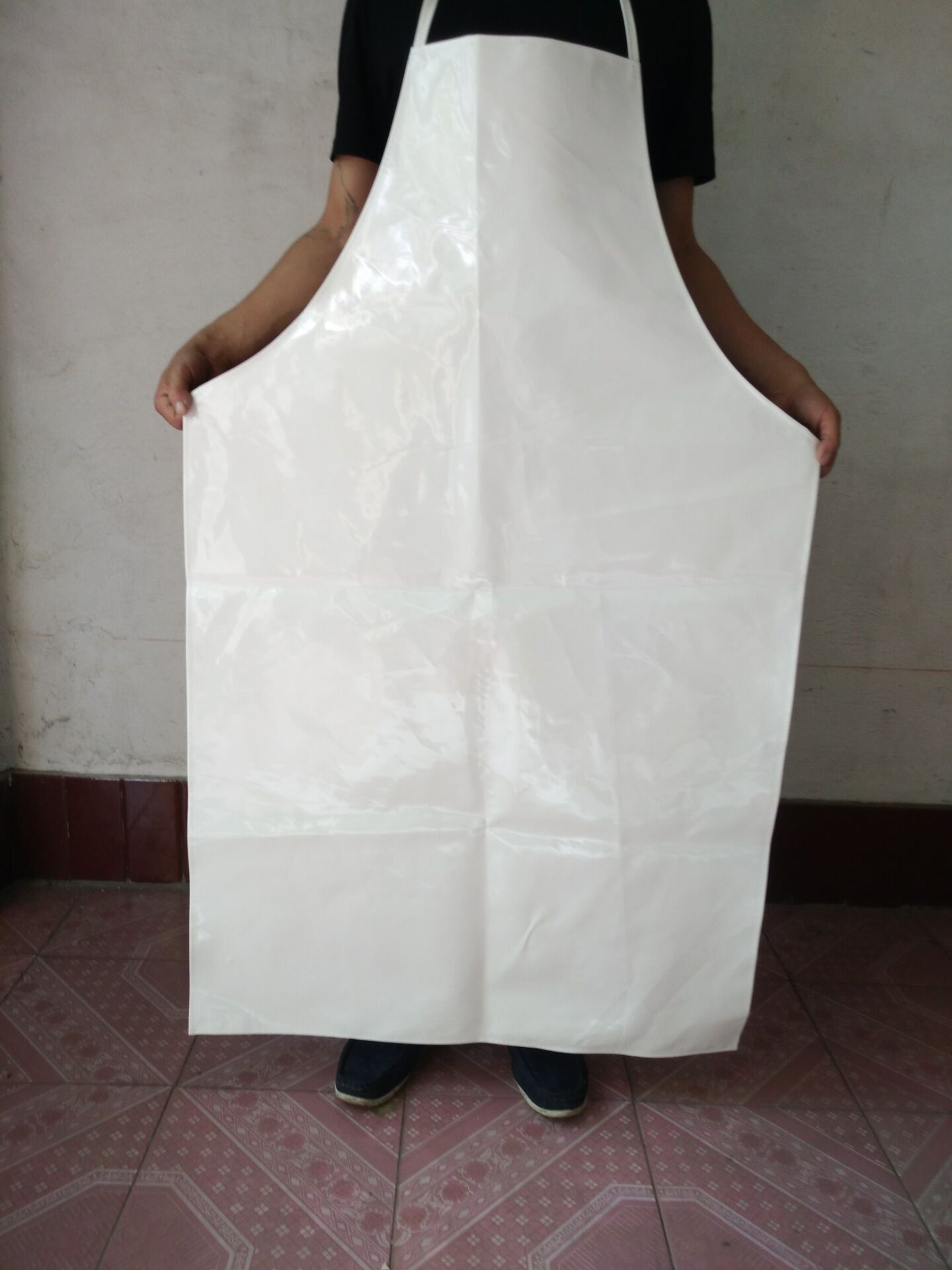 厂家批发皮革白色弹力pu革防水防油食品厂白色无袖围裙-阿里巴巴