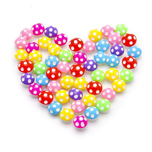 Mini colorful resin six-point mushroom moss succulent micro-landscape ecological bottle DIY accessories landscaping ornaments doll