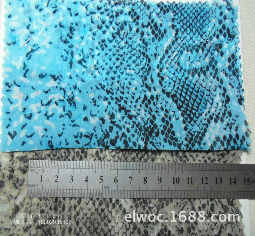 Snake pattern printed cloth chiffon, environmentally friendly clothes underwear fabric python soft decorative curtain cloth 4317