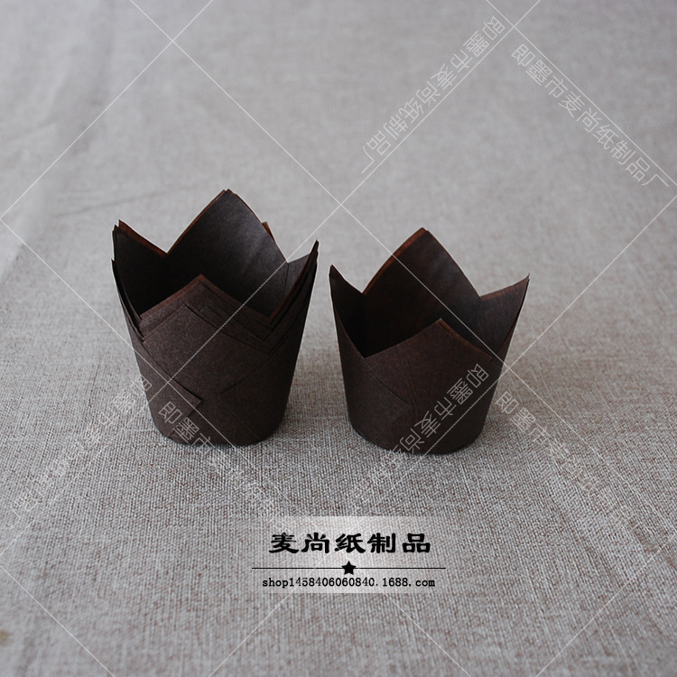 Papel de protección de aceite Europeo Fondo 55mmcupcake hornear tulipán pan taza llama pastel Cupcake bandeja de pan