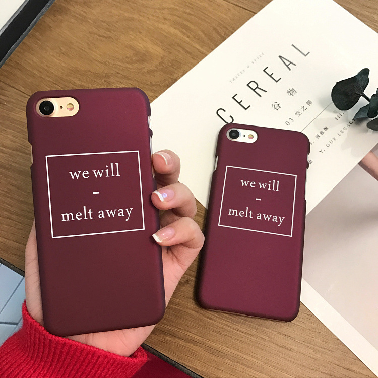 iPhone保护套-复古简约酒红英文iPhone7 plus手