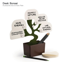 Desk Bonsai 桌面办公文具 便条夹 磁铁圣诞树便签盒座