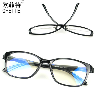 厂家批发时尚超轻tr90防蓝光辐射平光眼镜男女士大框平光镜电脑镜