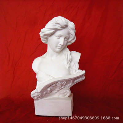 厂家直供小琴女石膏胸像高48cm石膏几何体五官手脚挂面像批发零售|ru