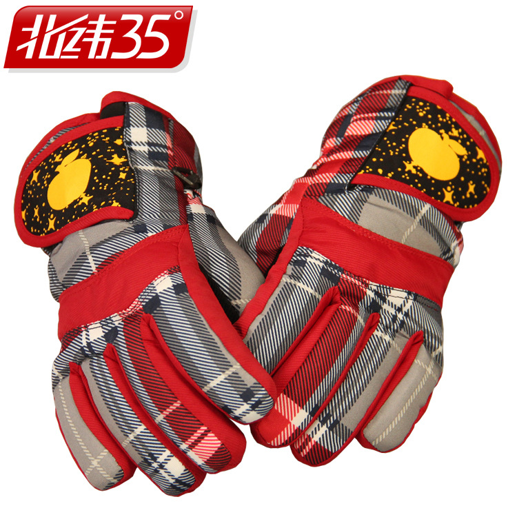 现货批发儿童保暖手套男女加厚加绒滑雪防滑防水大童男童女童手套|ms