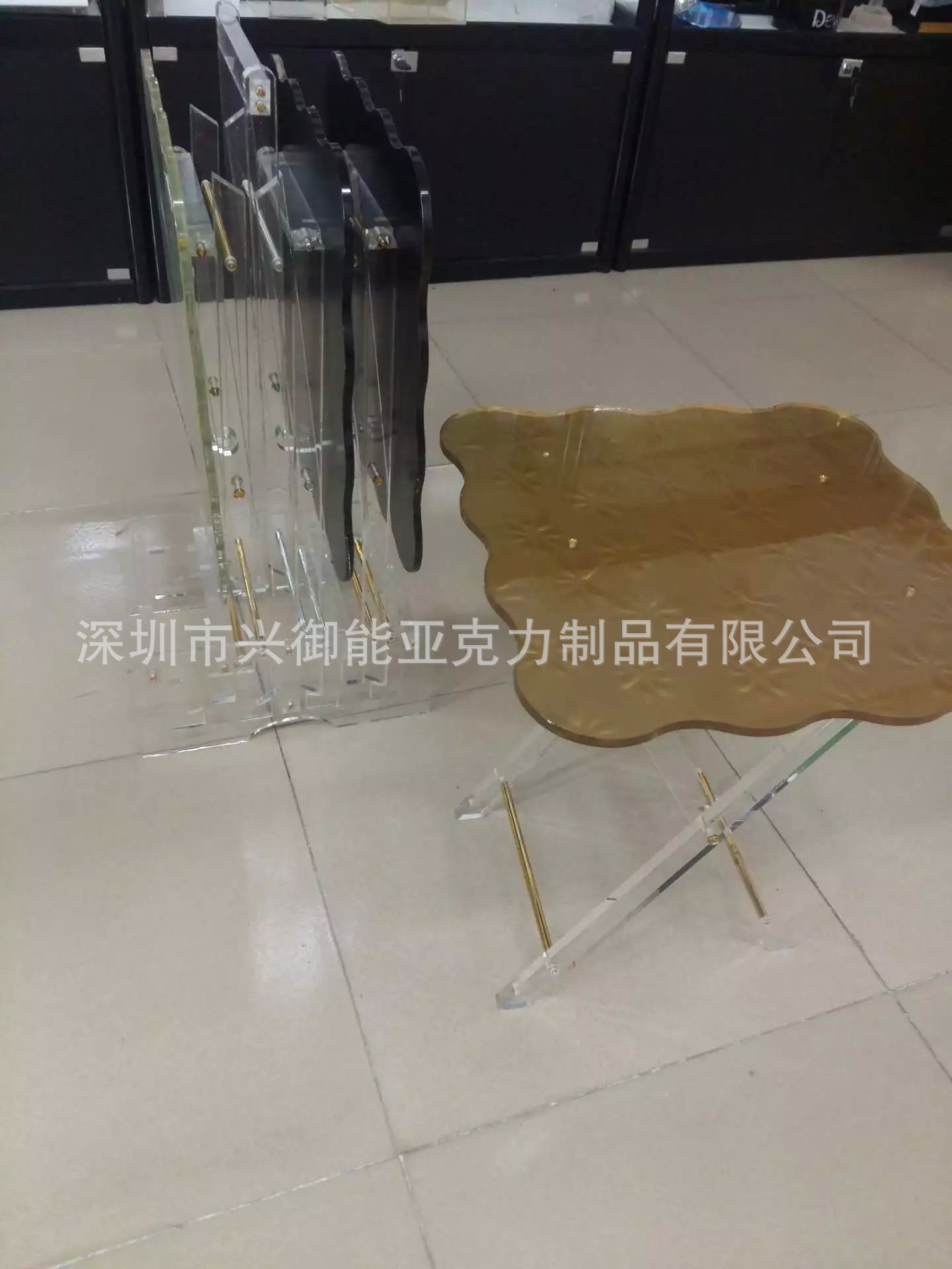 亚克力桌子 茶几 亚克力家具 家居用品  有机玻璃折叠咖啡桌