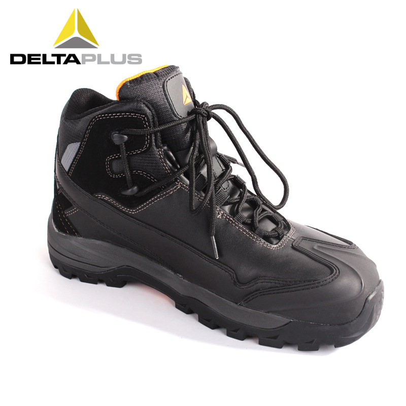 代尔塔301336全牛皮高帮安全鞋 防砸防刺穿耐高温耐磨防滑劳保鞋