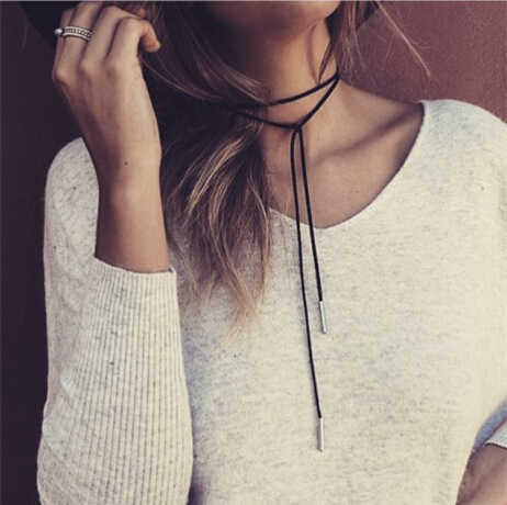 Simple Fashion Strap Korean Velvet Long Bow Necklace Clavicle Chain Wholesale Hot Sale display picture 7