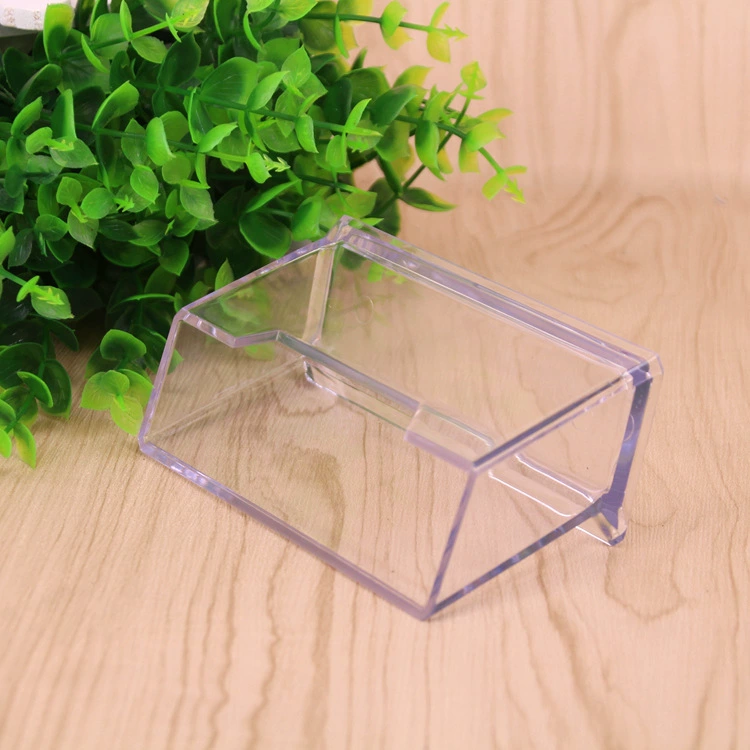 Transparent Plexiglass Business Card Holder (Model 020), Single-Grid Desktop Display, Clear